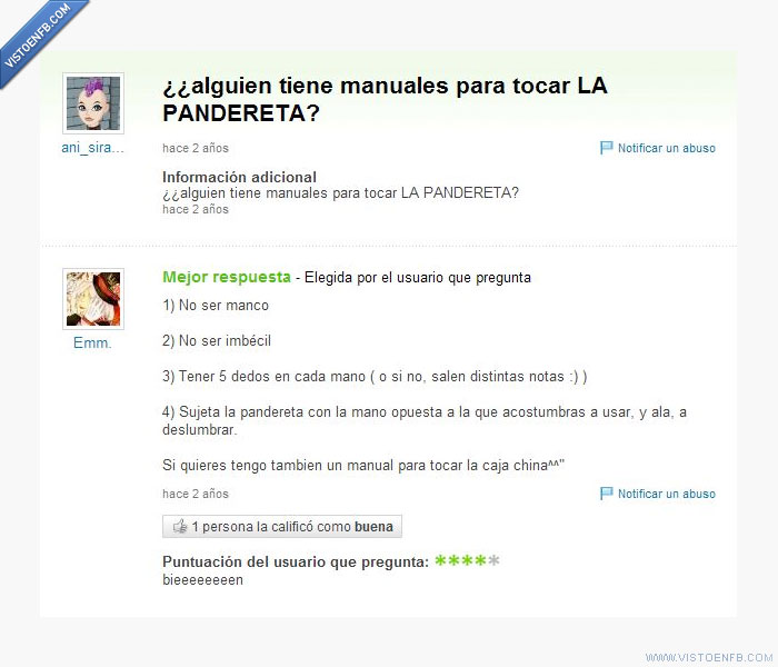 pandereta,manos,manco,dedos,yahoo respuestas