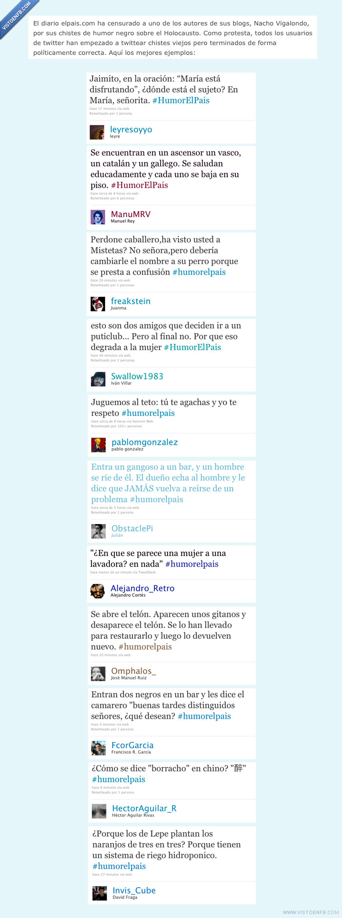 twitter,políticamente correcto,humor negro,chistes,#humorelpais