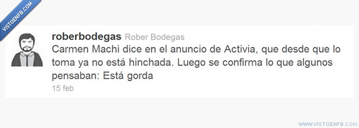 Rober Bodegas,gorda,Carmen Machi,twitter