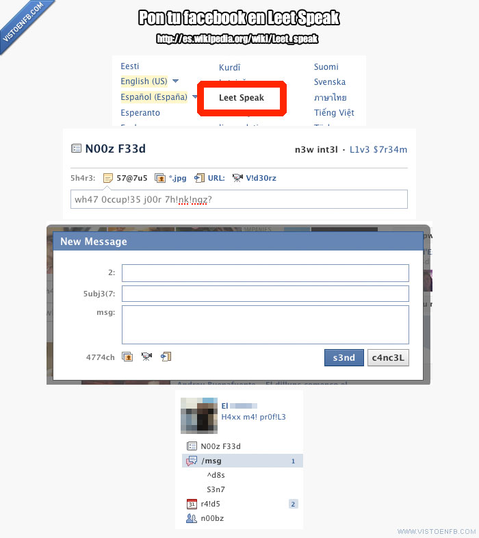 leet speak,idioma,facebook,curiosidad,1337 5p34k