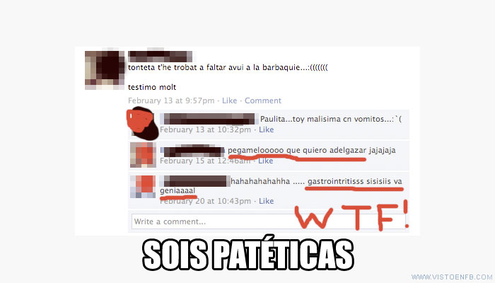 vomito,vefdenuncia,va genial,REPULSIVO,pateticas,adelgazar