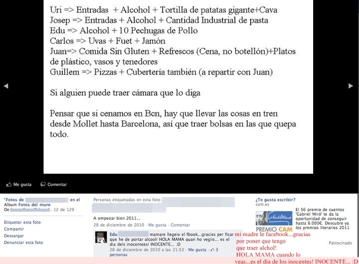 madres,fiesta,facebook