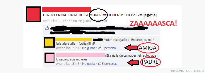 Zasca,Vaga,Padre,Mala ortografia,FAIL,Amiga