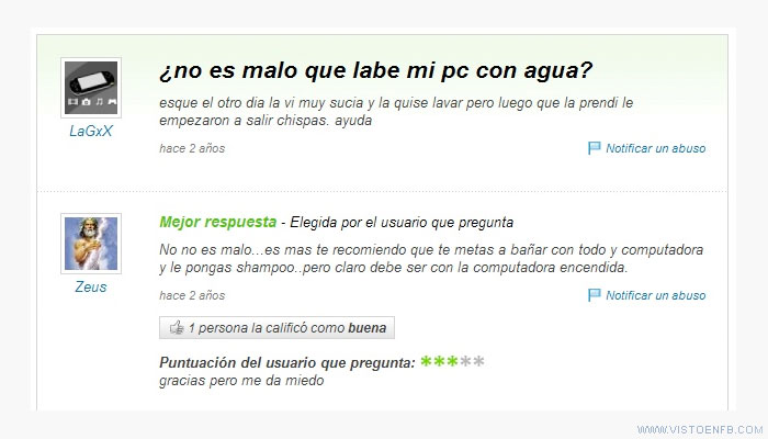 yahoo respuestas,ordenador,limpio,agua
