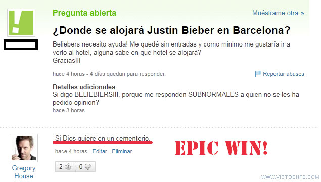 justin bieber,yahoo respuestas,epic win,Dr House