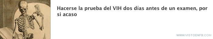 prueba VIH,pereza,facebook,examen