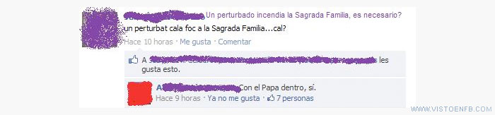 sagrada familia,papa,incendio