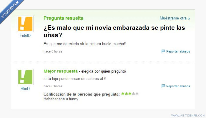 yahoo respuestas,tonto,pinta uñas,novio,bebé