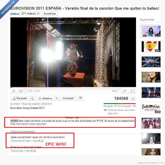 Youtube,Eurovisión,Epic win