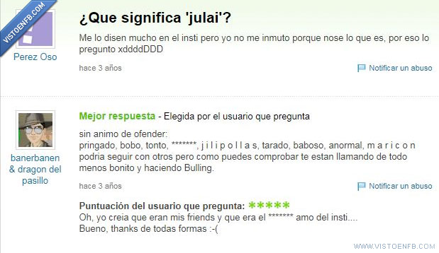 yahoo respuestas,julai,insulto,instituto