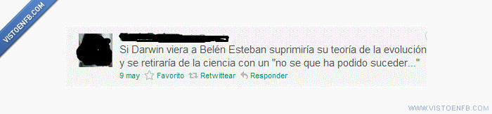 twitter,teoría,suprimir,evolución,darwin,belén esteban