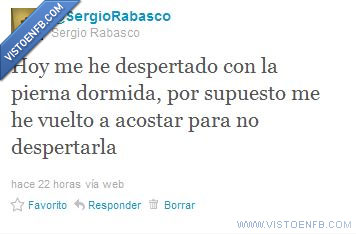 yo,twitter,pierna dormida,dormir