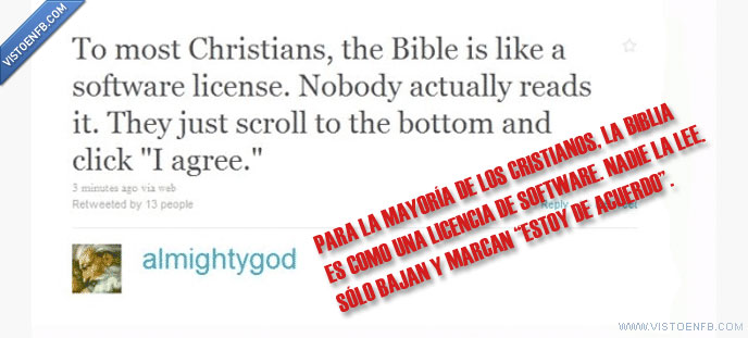 licencia de software,Dios,Biblia