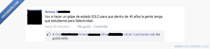 Selectividad,Golpe de estado