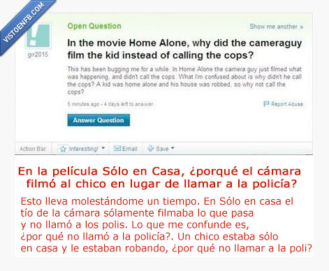 retraso mental severo,ladrón,cámara,solo en casa