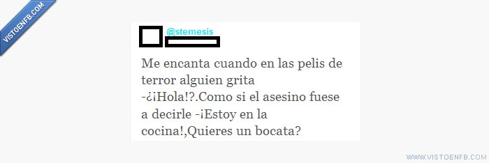 twitter,terror,peli,gritar,bocadillo