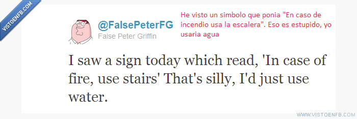 peter griffin,incendio,escaleras,twitter,agua