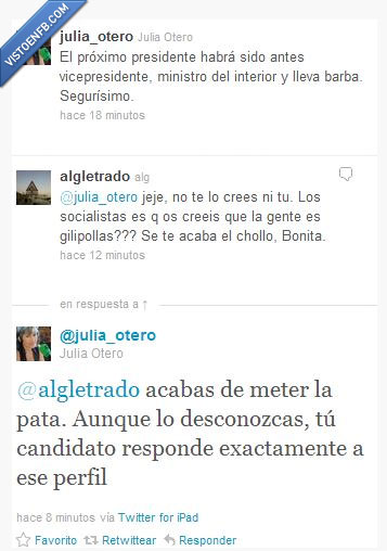 rubalcaba,rajoy,ministro interior,julia otero,barba,vicepresidente