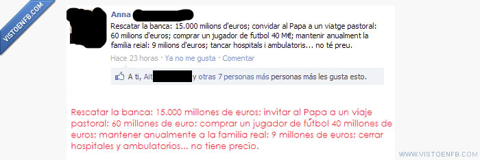 Papa,dinero,fútbol,crisis,hospital,vergüenza