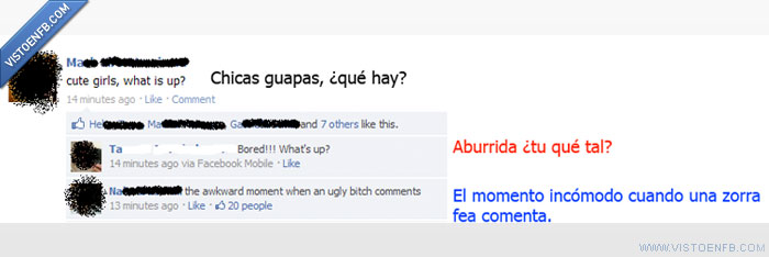 respuesta,fea,guapa,momento,incomodo