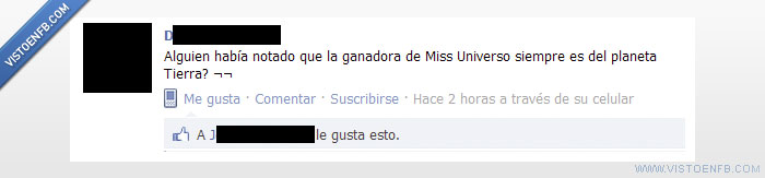 Preferencia,Miss universo,Tierra