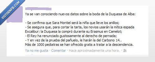 boda,duquesa,alba,anillos,sara montiel,excalibur,Camelot,pernada,pañuelo,carbono 14