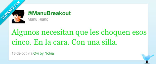 Chocar,cinco,cara,silla