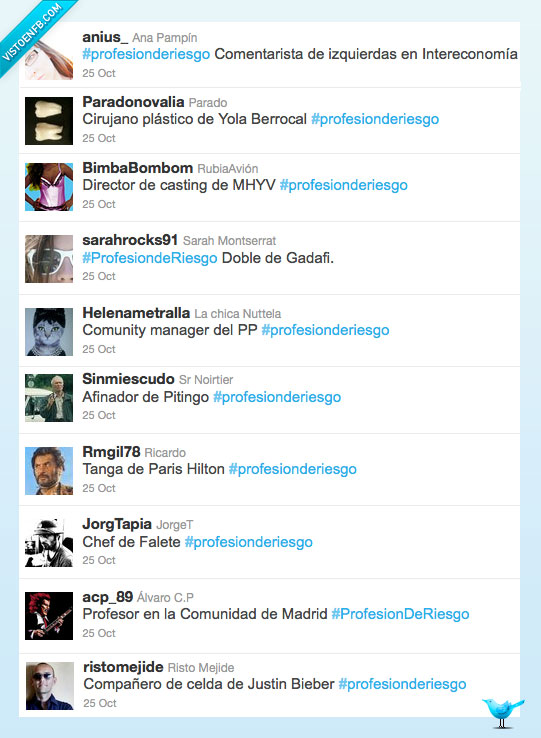 recopilación,hashtag,twitter,profesiones,#profesionderiesgo