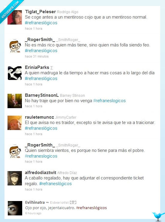 #refraneslogicos,hashtag,refranes lógicos