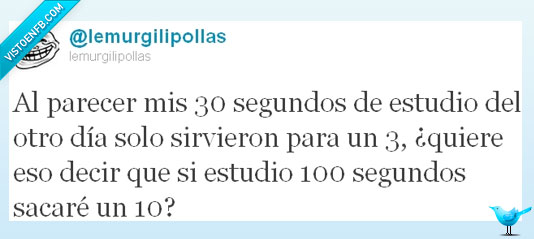 10 de nota,30 segundos,estudio,3 de nota,100 segundos