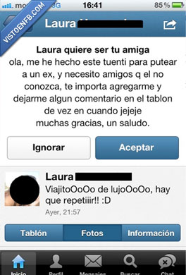 celos,tuenti,petición de amistad,ex,forzar