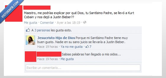 respuesta,kurt cobain,justin bieber,dios,jesús
