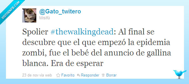 televisión,series,the walking dead,ocio,spolier,no spolier,zombi,diversión,humor,anuncios,bebe,sopa,gallina blanca