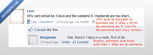 escuela,fines de semana,7 dias