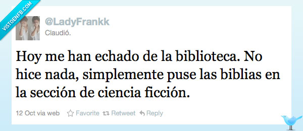 echar,biblioteca,ciencia ficción,biblia