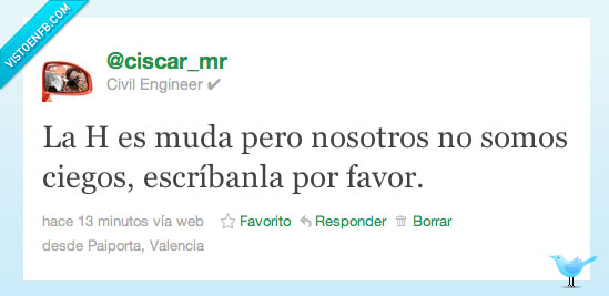 h,muda,ciegos,ortografía