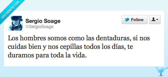 hombres,cepillar,dentadura,twitter,tweet,eternamente