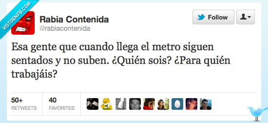 trabajar,sentados,twitter,metro
