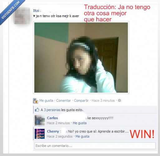 facebook,aprende a escribir,choni