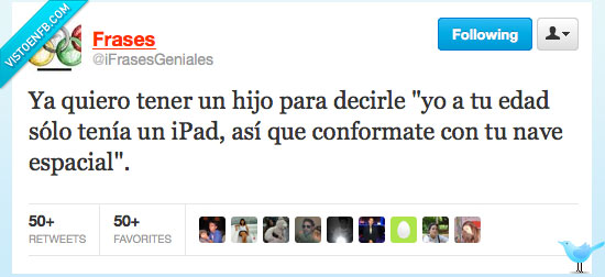 pedir,ipad,nave espacial,hijo