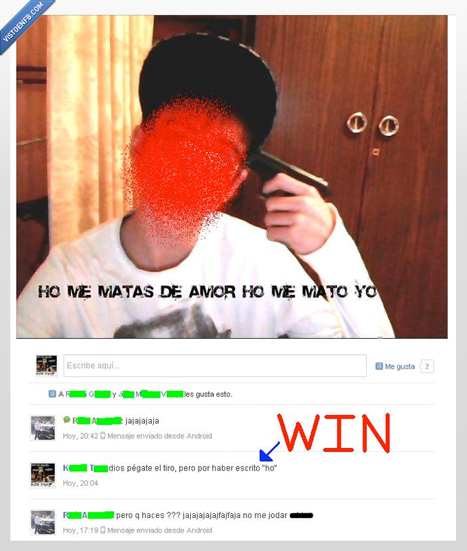 loco,pistola,malote,suicidio,declaración,dedicatoria,foto,Ortografía,tuenti