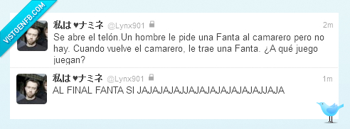 fanta,chiste,final fantasy,lynx901,camarero