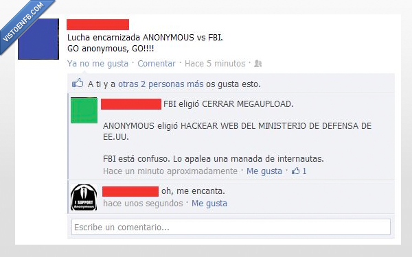 EE.UU.,FBI,Megaupload,Anonymous,Facebook