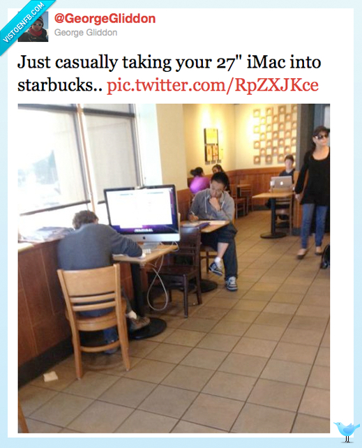 208713 - Lo típico, ir al starbucks con tu iMac por @georgegliddon