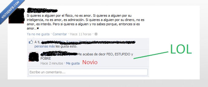 feo,estupido,pobre,novios,fail