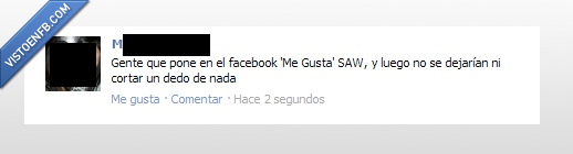 SAW,Me Gusta,Gente,cortar,dedo,facebook,salvaje,gore