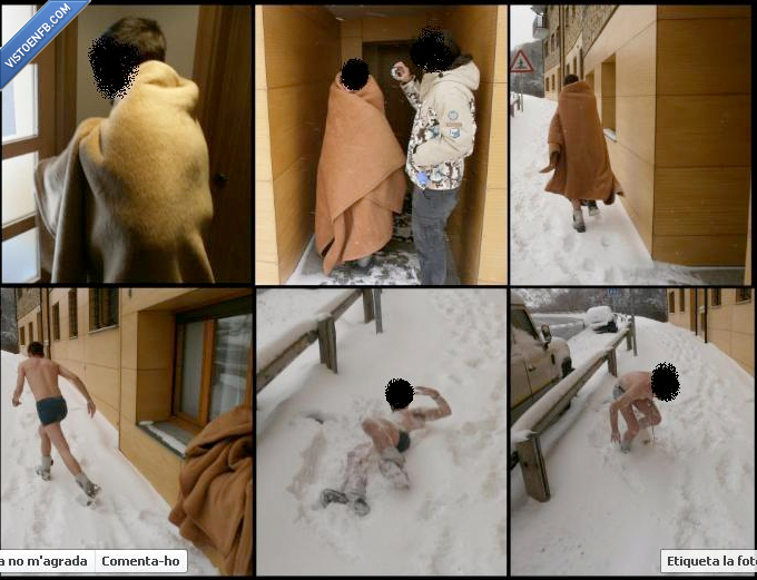 perder apuesta,nieve,calzoncillos,frio