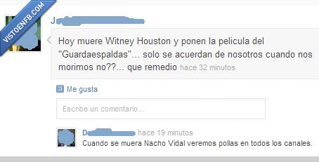 witney houston,nacho vidal,tv