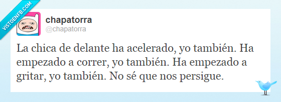 Chica,delante,correr,gritar,LOL,Chapatorra