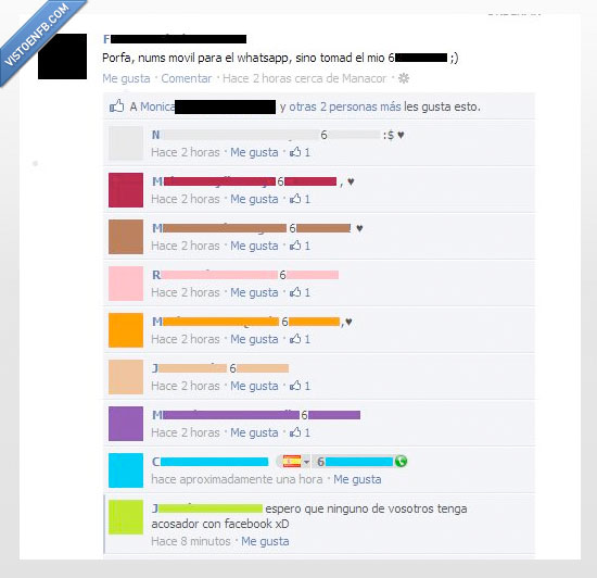 acosadores,facebook,gente,whatsapp,numeros,móvil